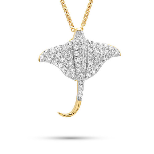 14kt Gold Lab Diamonds Stingray Necklace