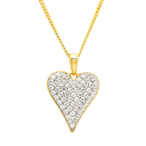 14kt Gold Vermeil Heart CZ Necklace