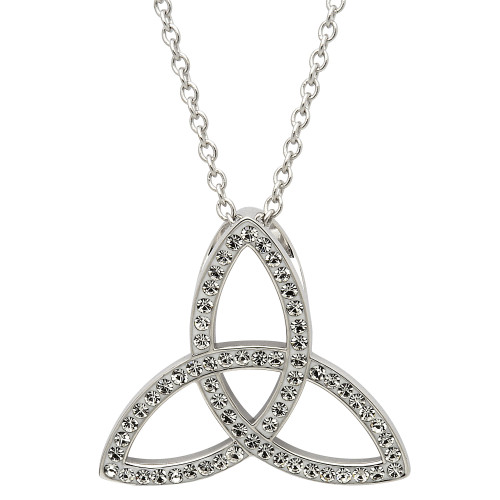 Celtic Trinity Knot Necklace Embellished With Crystals