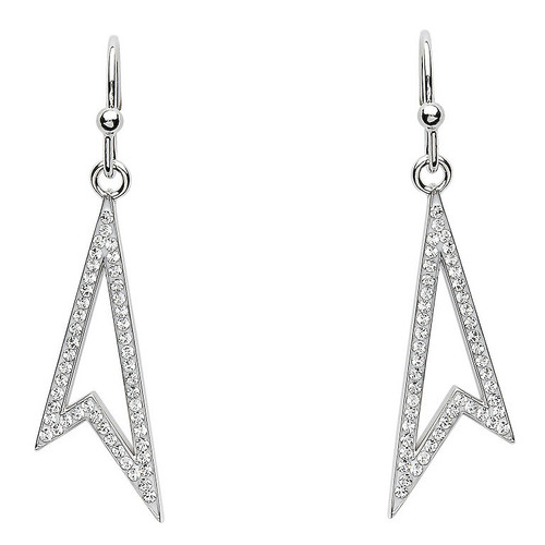Drop Silver Earrings Adorned With Crystal