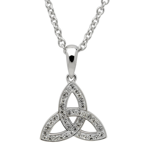Celtic Trinity Knot Necklace Embellished With Crystals - small