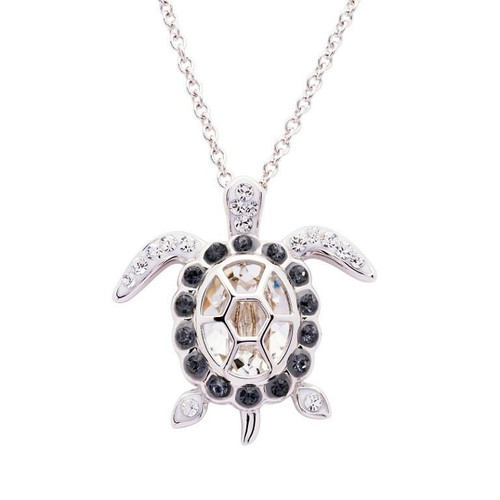 April Turtle Birthstone Pendant with Crystals