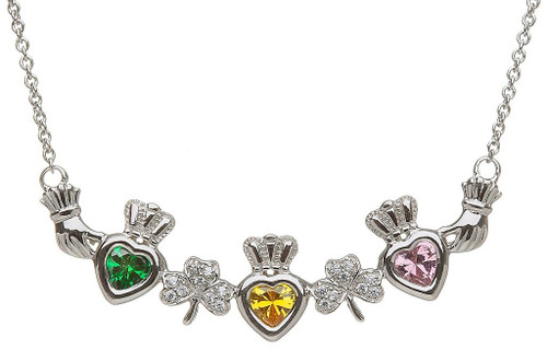3 Stone Shamrock Mothers Pendant