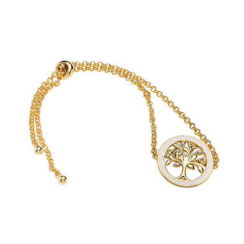 Gold Vermeil Celtic Tree of Life Bracelet with Enamel and Cubic Zirconia Detail