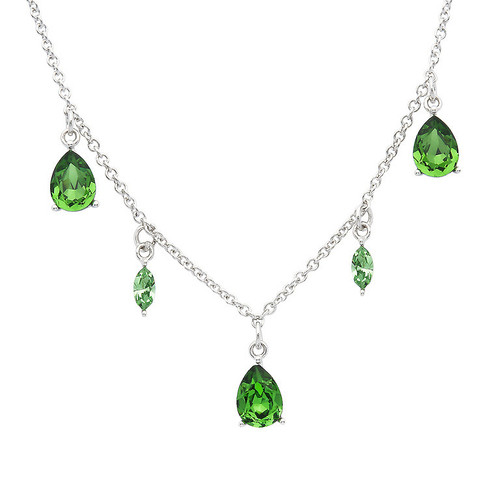 Sterling Silver Necklace Adorned With Crystals