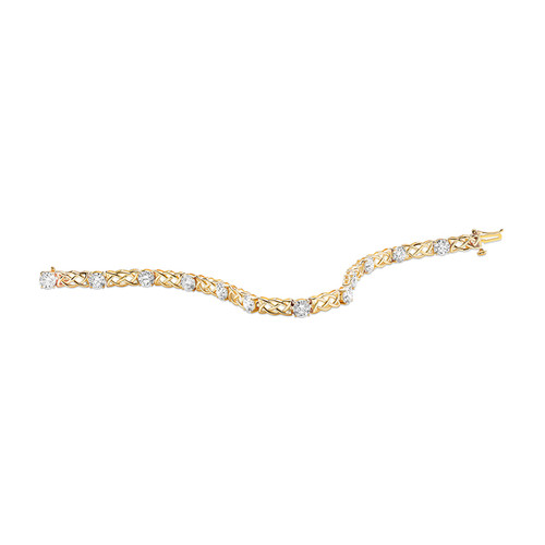 14K Yellow Gold Celtic Bracelet with Lab Diamonds