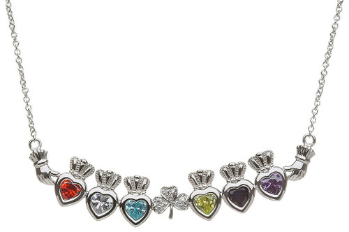 6 Stone Shamrock Mothers Pendant