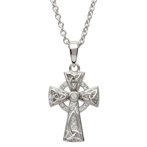 Celtic Trinity Knot Cross Embellished with Crystals
