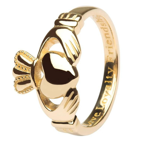 14K Ladies Gold Claddagh Love Loyalty Friendship Ring