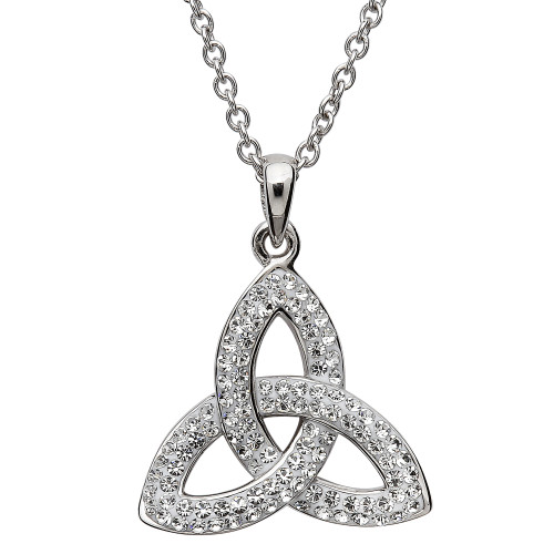 Trinity Knot Necklace Embellished with Crystals