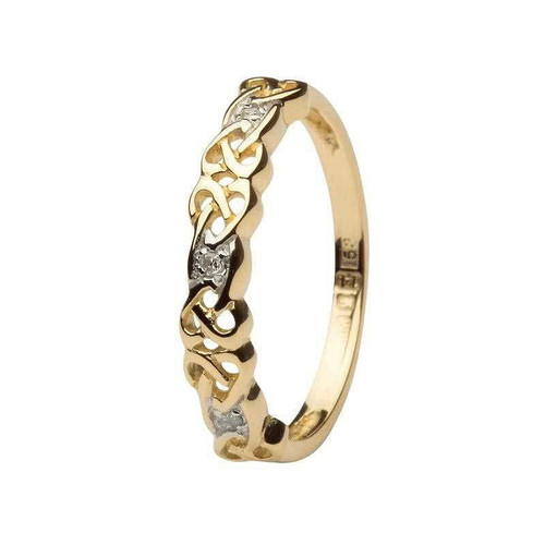 Ladies Celtic Design Diamond Set Ring