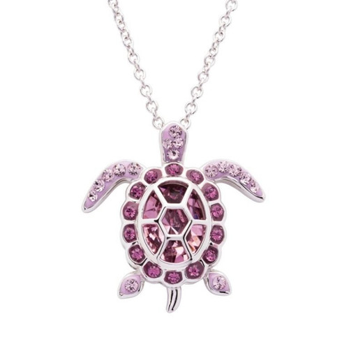 June Turtle Birthstone Pendant with Crystals