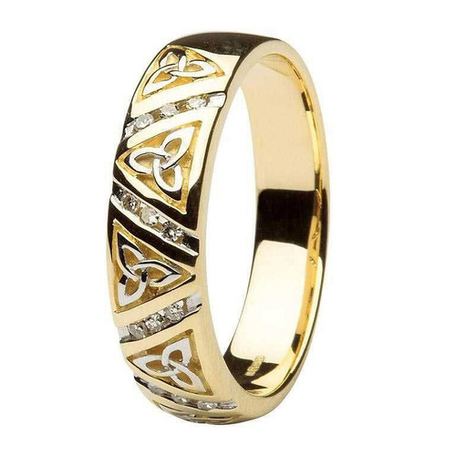 Diamond Wedding Ring Gents with Trinity Design
