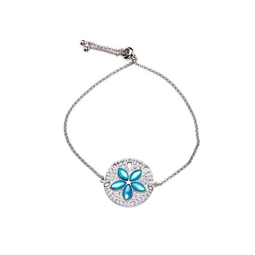 Aqua Mother of Pearl Sand Dollar Bracelet