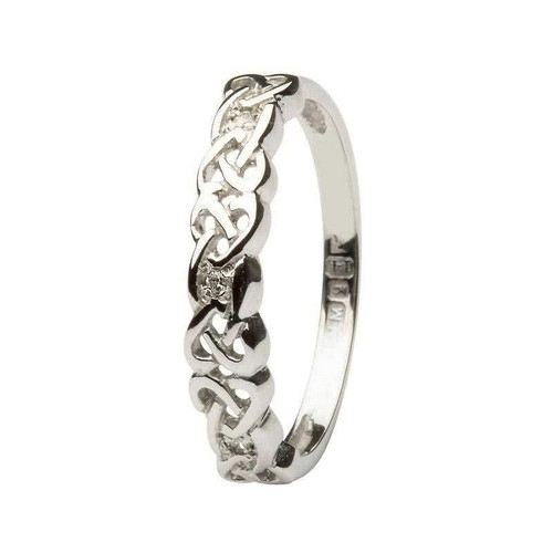 Ladies Celtic Knot Diamond Set Ring