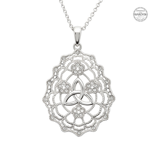 Irish Lace Sterling Silver Trinity Knot Necklace