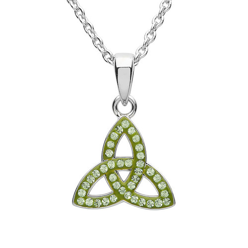 Platinum Plate Peridot Trinity Small Pendant Swarovski