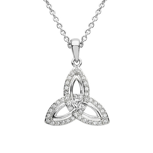 Platinum Plate White Trinity Pendant Swarovski