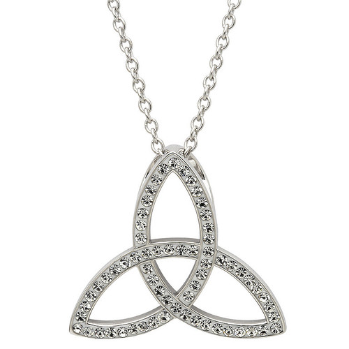 Platinum Plated White Trinity Pendant Swarovski