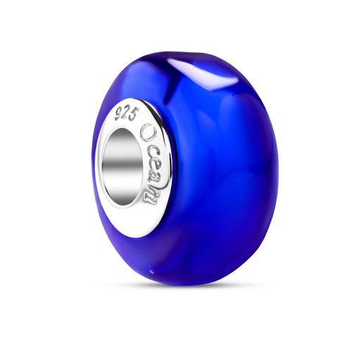 Sterling Silver Sapphire Square Bead