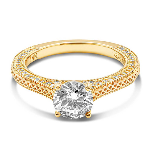 14kt Yellow Gold Lab Diamond Celtic Knot Engagement Ring