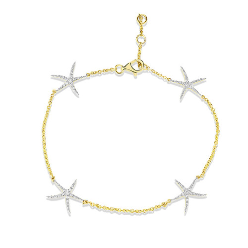 14K Gold Lab Diamond Mini Starifsh Bracelet