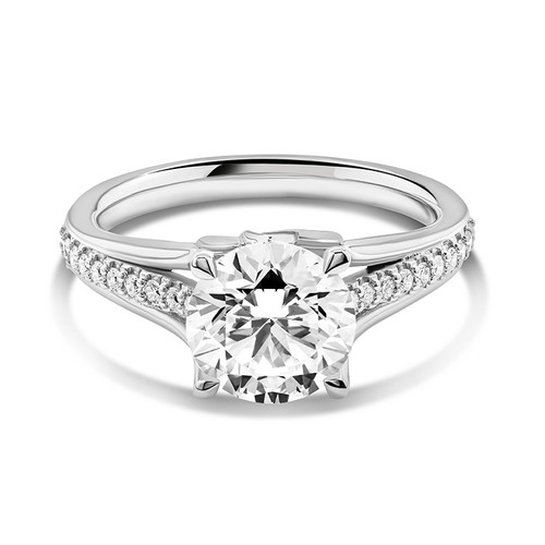 14kt White Gold Lab-Grown Diamond Celtic Engagement Ring
