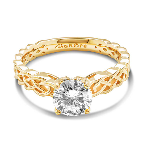14kt Yellow Gold Lab Grown Diamond Love Knot Engagement Ring