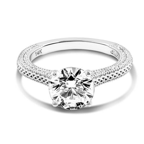 14kt White Gold Lab-Grown Diamond Celtic Knot Engagement Ring
