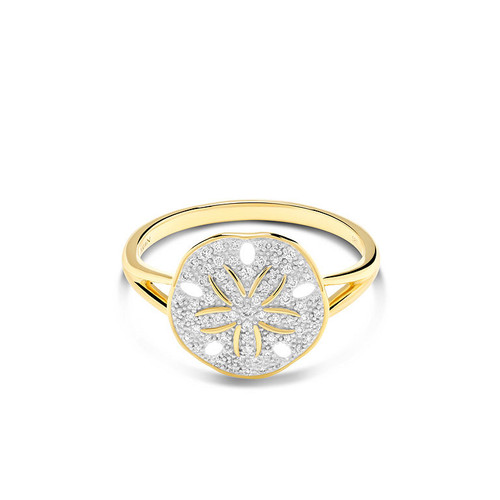 14kt Gold Lab Diamond Sand Dollar Ring