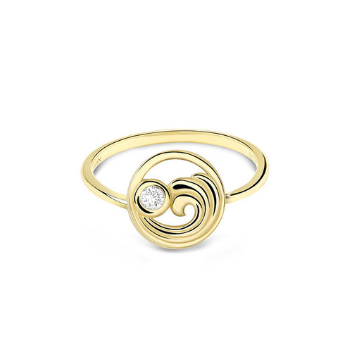 14kt Gold Lab Diamond Mini Wave Ring