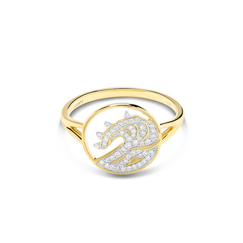14kt Gold Lab Diamond Wave Ring