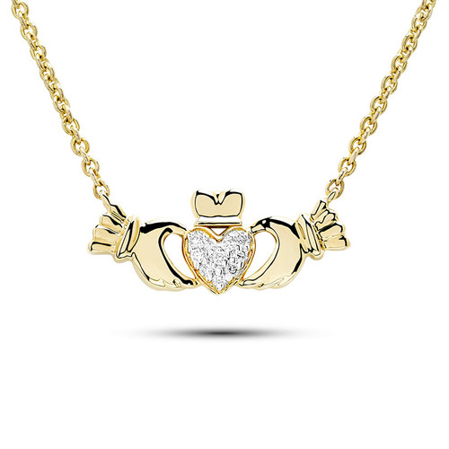 14kt Gold Lab Diamond Claddagh