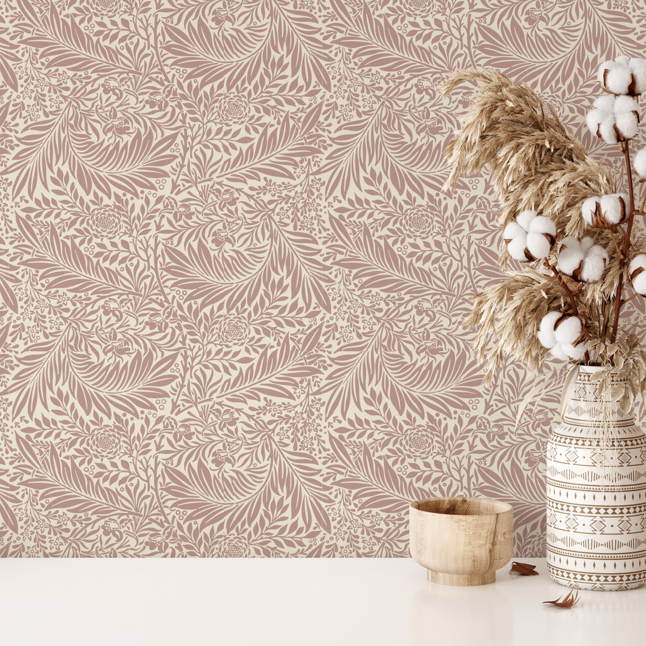 Larkspur Blush Pink Wallpaper Sample