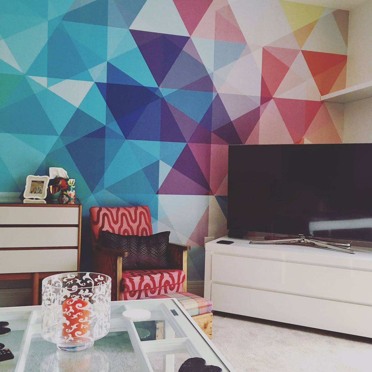 Multicoloured Triangles Feature Wallpaper - Bonnie & Bold Wallpaper