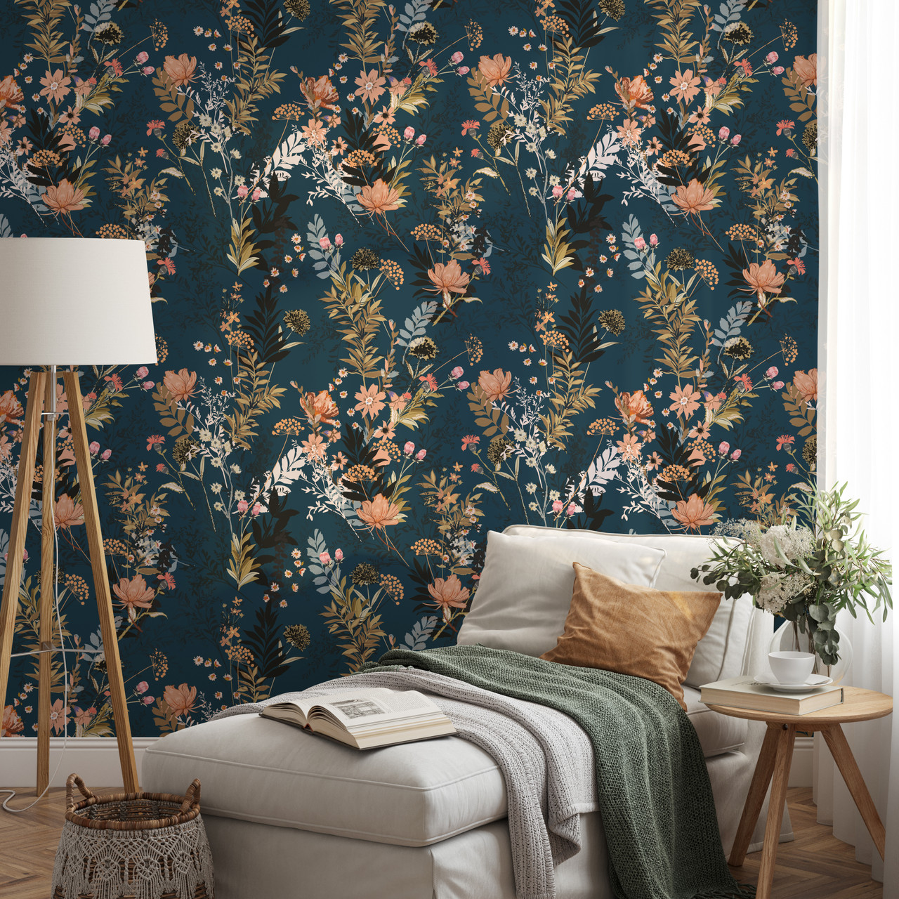 Living Room Feature Wallpaper, Hitchin - BELLE decorating