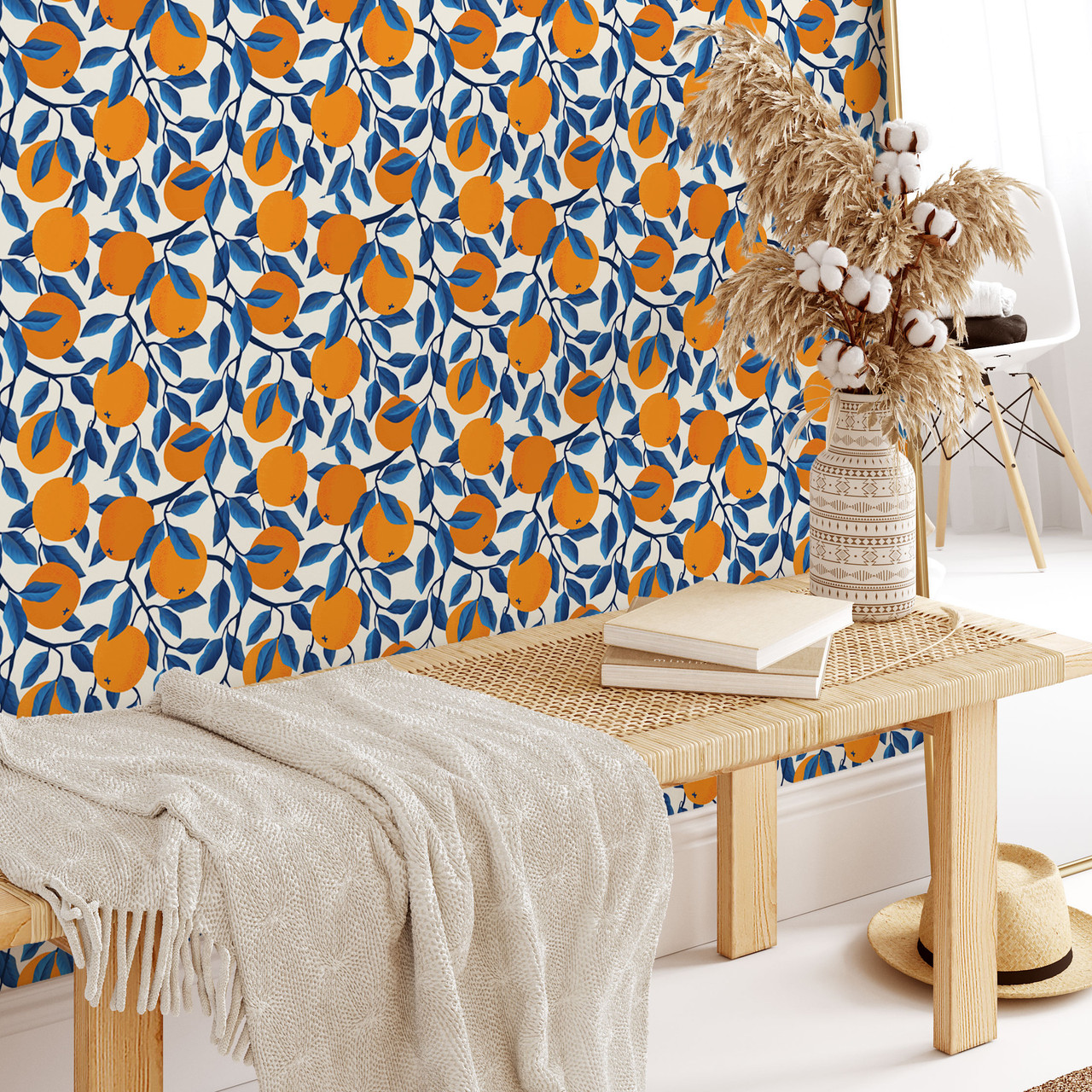 orange and grey wallpaper uk