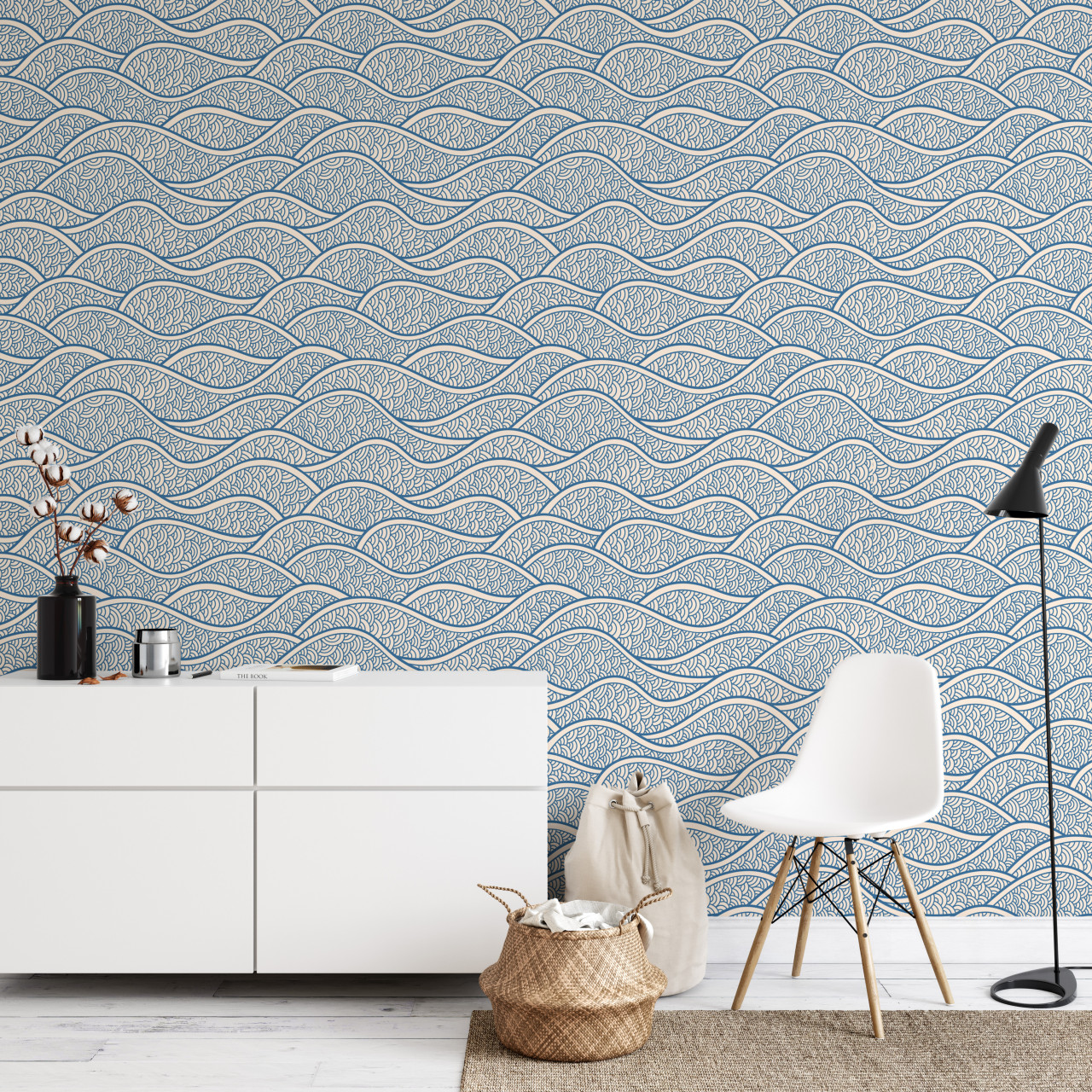 Nautical Waves Wallpaper for Walls