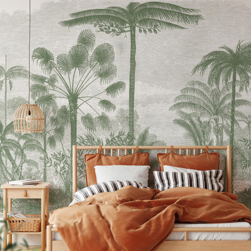 This is a stunning mural taking you to the Amazon rainforest, featuring Palm of the Ucayali, bringing a calm and relaxing feel to your room in a pink blush colour palette.

WALLPAPER MATERIAL TYPES

Pasteable: A beautifully textured, high quality 300 gsm (paste the wall, wet the back application) material. It's wipeable and fully fire rated.

Peel + stick: Perfect for rented accommodation. A no paste, no mess way to wallpapering which comes with a self adhesive backing so it can be easily applied to your wall.