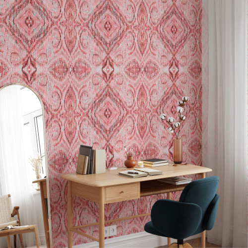 If you're looking to add an abstract layer of texture to your room then our Pink Ikat wallpaper is a great choice. It's varying hues of pink with bring a sophisticated warmth to your space.