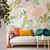 abstract pastel mural, large scale floral mural, floral mural, mural wall printer, large floral wallpaper, commercial wallpaper, peel and stick wallpaper, large flower wallpaper, large scale flower wallpaper, green flower wallpaper, revestimiento interior