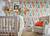 Kids bedroom wallpaper, cute kids animal wallpaper, mural wallpaper, childrens bedroom feature wallpaper, peel and stick wallpaper