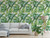 tropical foliage feature wallpaper, jungle style feature wallpaper, green palm leaves wallpaper, removable jungle wallpaper