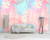 pastel mural wallpaper, modern abstract mural wallpaper, pastel kids mural, children's bedroom feature wallpaper