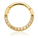 TL - 14ct Gold Flat Pavé Diamond Daith Septum Ring