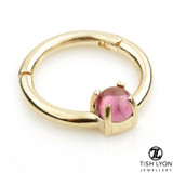 TL - 14ct Gold Rhodolite Prong Set Hinge Ring TL - 14ct Gold Rhodolite Prong Set Hinge Ring