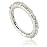 TL - Gold White Topaz Pave Eternity Hinge Ring TL - Gold White Topaz Pave Eternity Hinge Ring