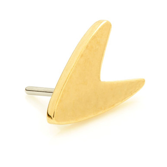 TL - 14ct Gold Threadless V-Shaped Pin Attachment