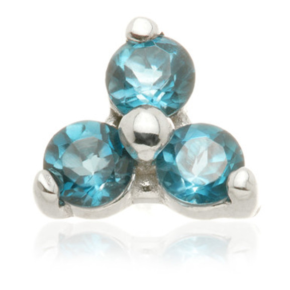 TL - 14ct Internal Gold Trinity London Blue Topaz Attachment