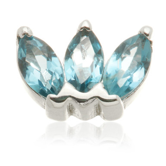 TL - 14ct Internal Gold Triple Marquise London Blue Topaz Attachment